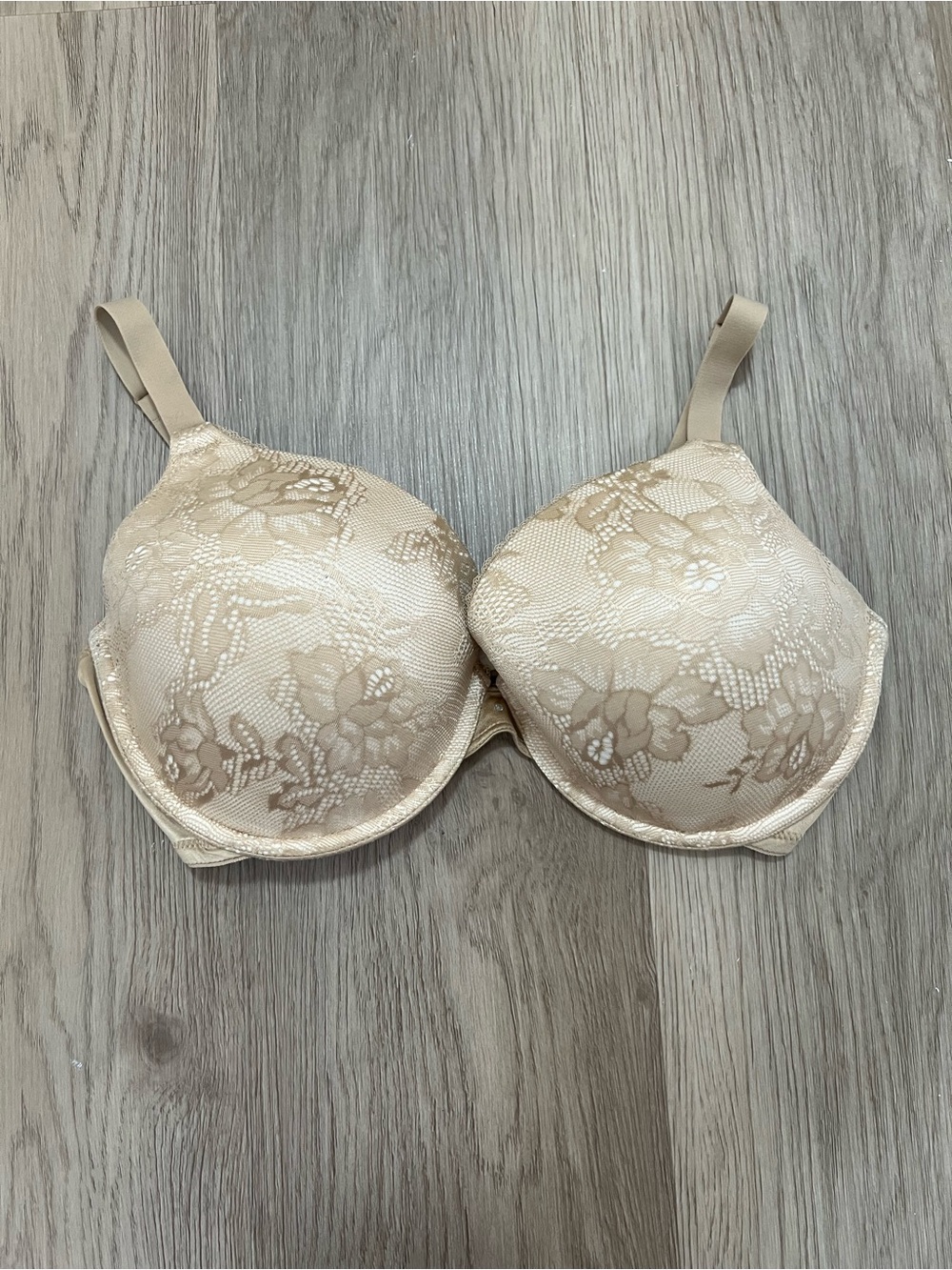 Maidenform 36DD Nude Lace Push Up T-Shirt Bra